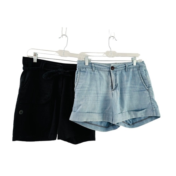 🖤💙Banana Republic Redoute: 2 Shorts Jeans USA2+ Linen USA4 with tags💙🖤 - Picture 1 of 8